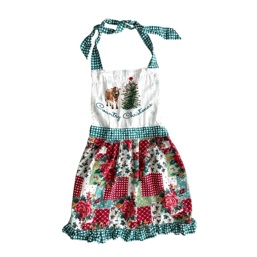 Pioneer Woman Country Christmas Apron Womens One Size Rustic Plaid Cottage